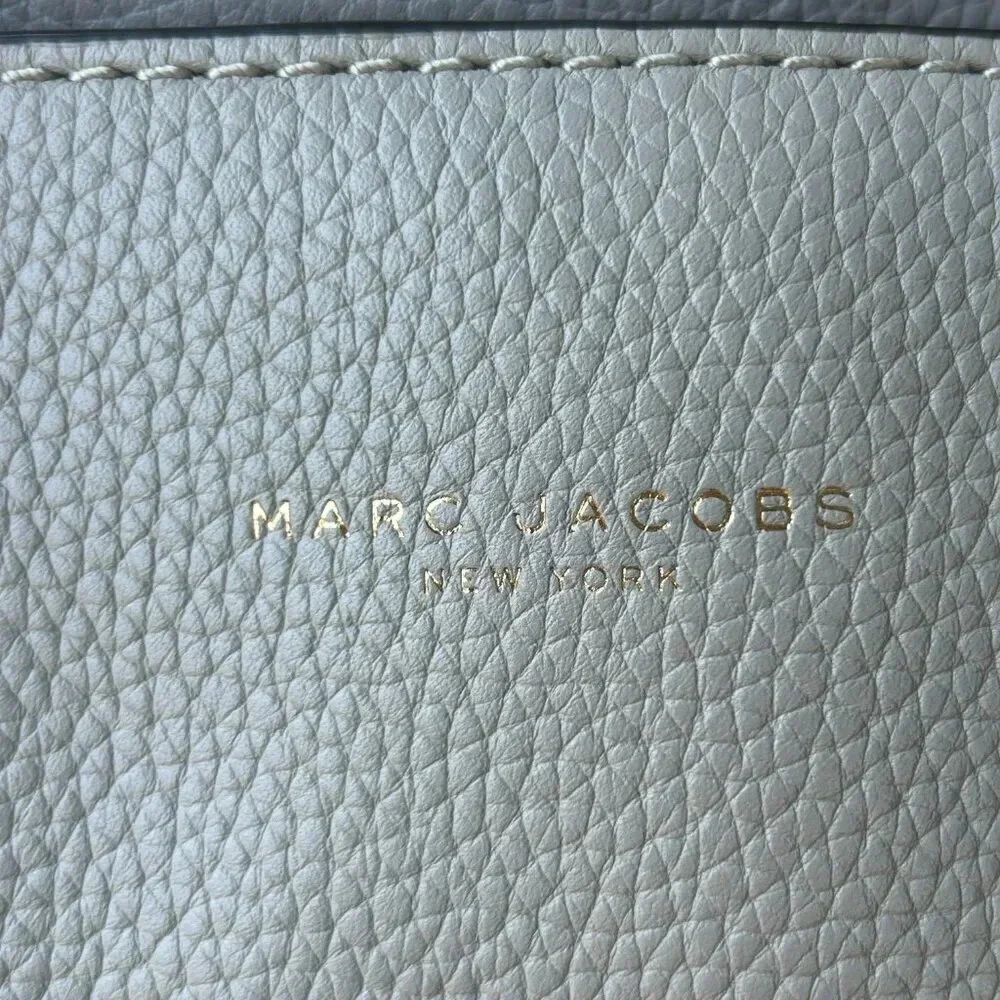 Marc Jacobs Pebbled Leather Tote in Light Gray with Gold Hardware